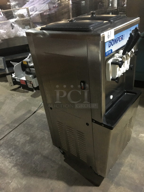 Donper Commercial 3 Flavor Soft Serve Ice Cream Machine! All Stainless Steel! Model D700! 115V 1Phase! On Casters! - Image 3 of 9