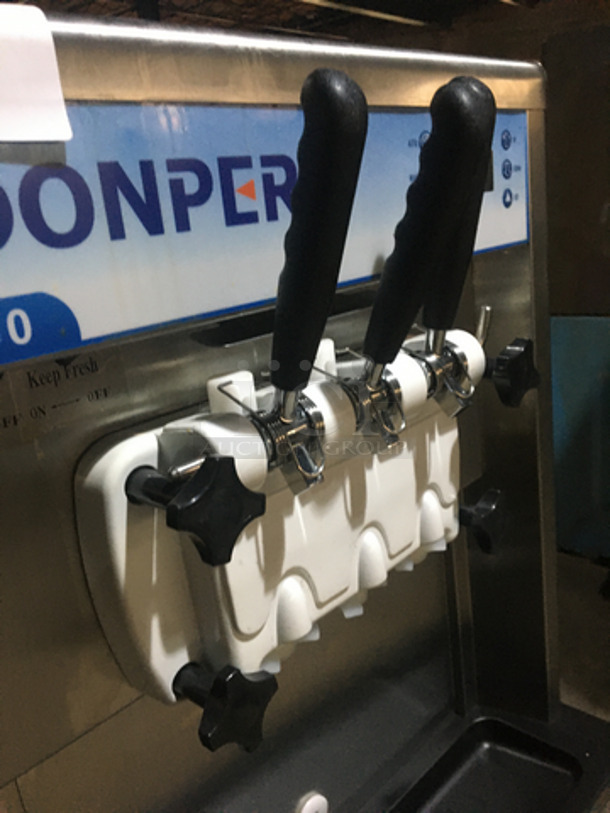 Donper Commercial 3 Flavor Soft Serve Ice Cream Machine! All Stainless Steel! Model D700! 115V 1Phase! On Casters! - Image 6 of 9