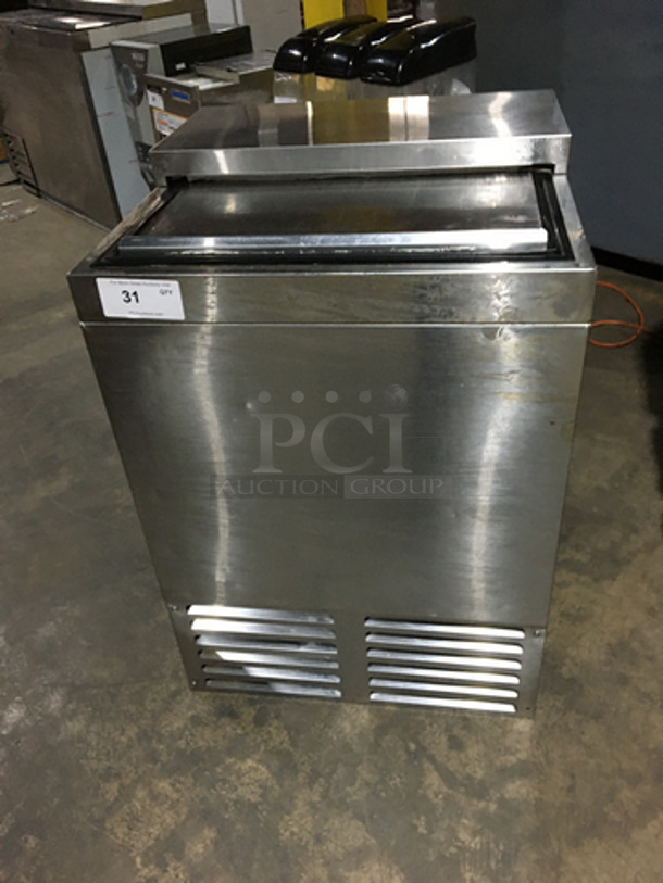 Wow! Krowne Commercial Beer Bottle Cooler! With Sliding Top Door! All Stainless Steel! Model BC24SS Serial 0002547! 115V 1Phase! On Commercial Casters!