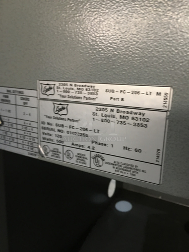 Duke Commercial Single Well Steam Table! With Underneath Storage Space! All Stainless Steel! Model SUBFC206LT Serial 01023255! 120V 1Phase! - Image 7 of 8
