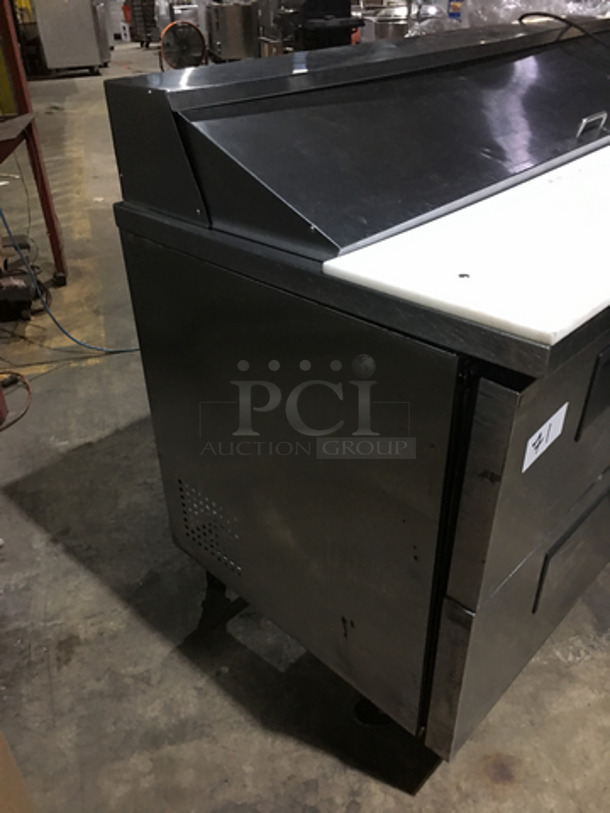True Stainless Steel Refrigerated Sandwich Prep Table! With Underneath Storage Space! With 2 Drawers! With Poly Coated Rack! With Commercial Cutting Board! Model TSSU6016D2 Serial 8411708! 115V 1Phase! On Casters! - Image 2 of 12