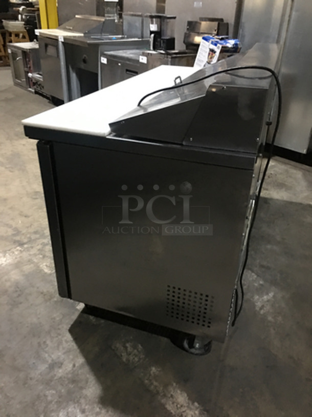 True Stainless Steel Refrigerated Sandwich Prep Table! With Underneath Storage Space! With 2 Drawers! With Poly Coated Rack! With Commercial Cutting Board! Model TSSU6016D2 Serial 8411708! 115V 1Phase! On Casters! - Image 3 of 12