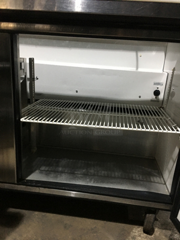 True Stainless Steel Refrigerated Sandwich Prep Table! With Underneath Storage Space! With 2 Drawers! With Poly Coated Rack! With Commercial Cutting Board! Model TSSU6016D2 Serial 8411708! 115V 1Phase! On Casters! - Image 6 of 12