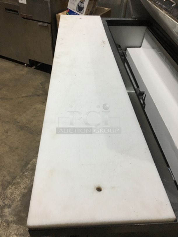 True Stainless Steel Refrigerated Sandwich Prep Table! With Underneath Storage Space! With 2 Drawers! With Poly Coated Rack! With Commercial Cutting Board! Model TSSU6016D2 Serial 8411708! 115V 1Phase! On Casters! - Image 10 of 12