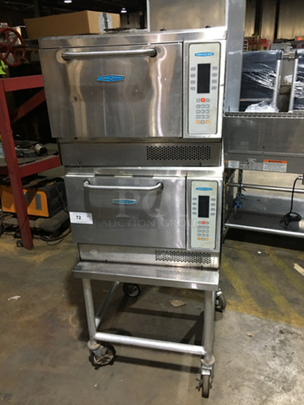 Turbo Chef Commercial Double Deck Rapid Cook Oven! One 2007! On Equipment Stand! All Stainless Steel! Model NGC Serial NGCD627540! 208/230/240V! On Casters! 2 X Your Bid!