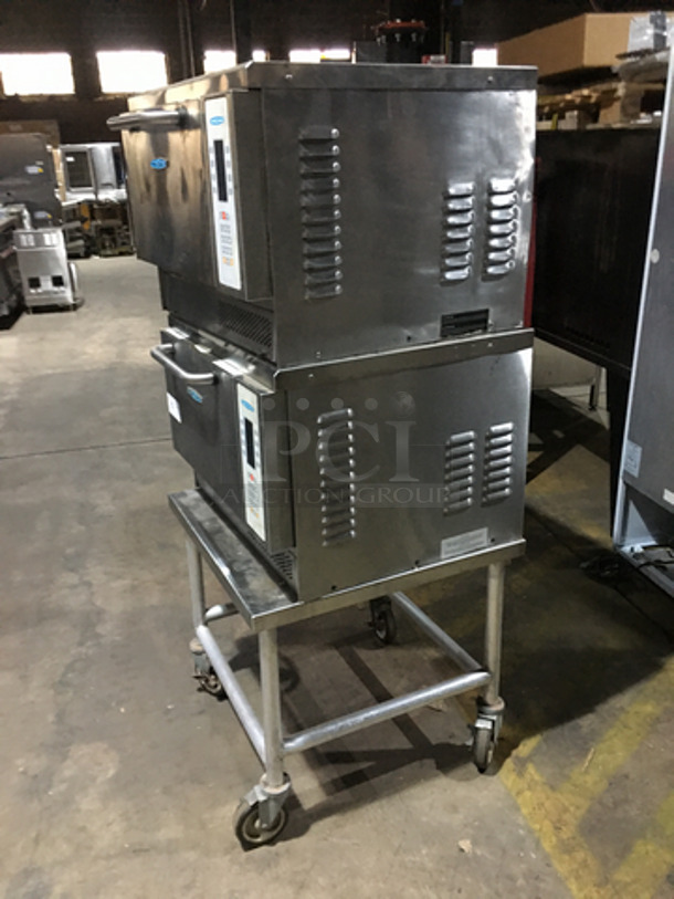Turbo Chef Commercial Double Deck Rapid Cook Oven! One 2007! On Equipment Stand! All Stainless Steel! Model NGC Serial NGCD627540! 208/230/240V! On Casters! 2 X Your Bid! - Image 2 of 10