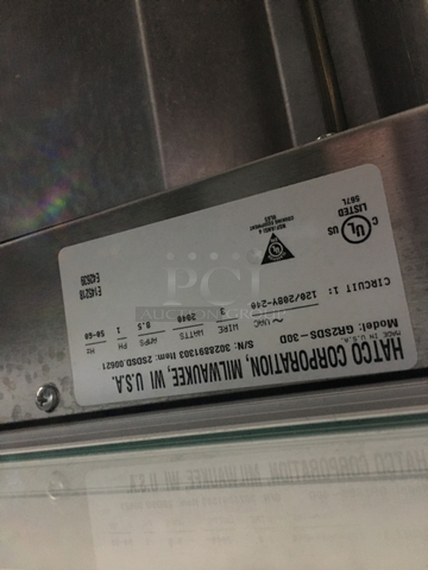 GREAT! Hatco Commercial Countertop 2 Tier Food Warming Display Rack! Model GR2SDS30D Serial 3028891303! 120/208Y/240V 1Phase! - Image 7 of 8