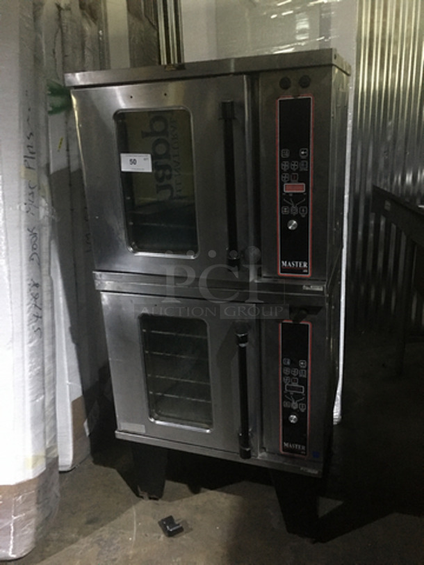 Nice! Garland Commercial Electric Powered Double Deck Half Sized Convection Oven! With View Through Doors! All Stainless Steel! Master 450 Series! On Legs! 2 X Your Bid! Makes One Unit! Working When Removed! - Image 1 of 8