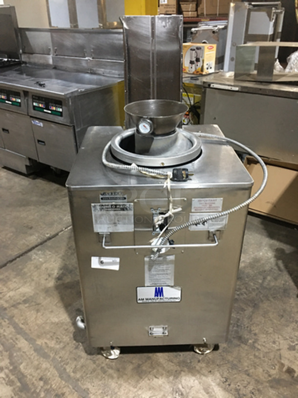 NICE! Round-O-Matic Commercial Floor Style Dough Rounder! All Stainless Steel! On Casters!