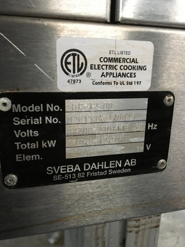 Amazing! Sveba Dahlin 2 Pan Electric Powered Baking Oven! With Baking Stones! With Steam Line! Gemini Edition! Model DC12DD Serial M2013341! 208/230/115V! On Legs With Casters! Working When Removed! - Image 7 of 10