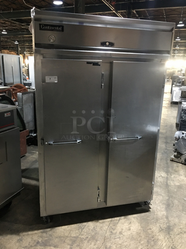 Continental Commercial 2 Door Reach In Refrigerator! All Stainless Steel! On Casters! - Image 1 of 9