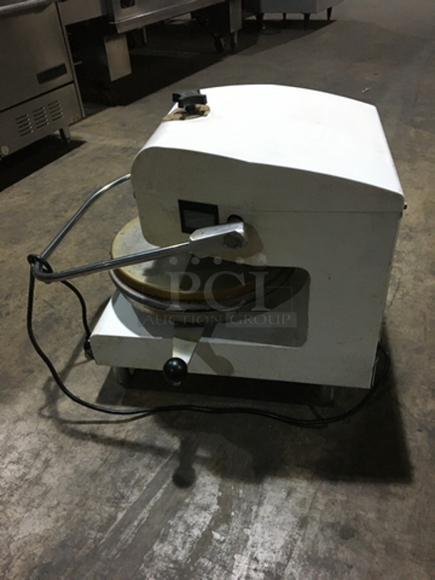 DoughXPress Commercial Countertop Pizza/Tortilla Dough Press Machine! Model CUSTOMDTXM218W Serial 8671915C! 220V 1Phase! Working! - Image 2 of 8