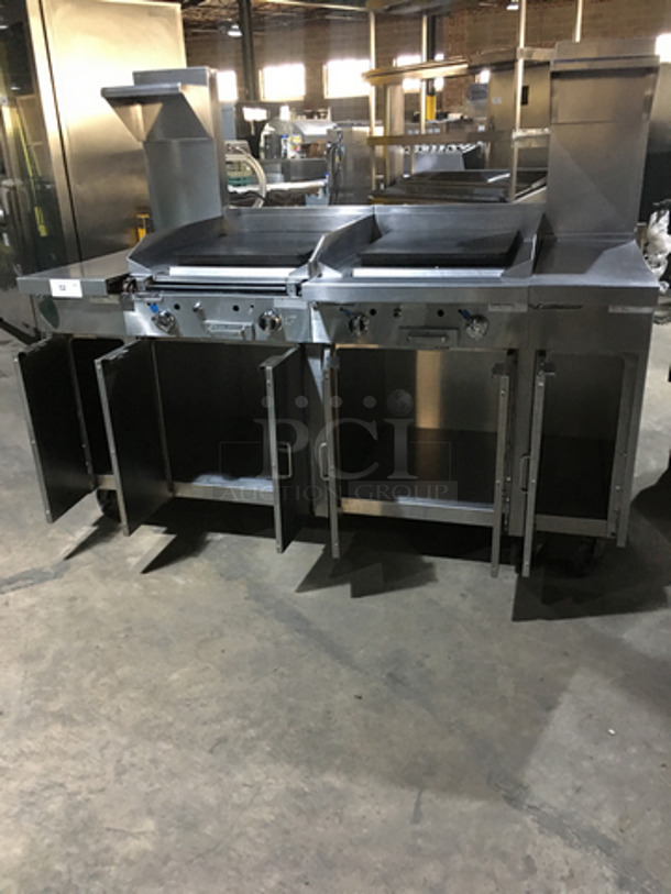 AMAZING! Southbend Commercial Heavy Duty Natural Gas Powered Double Plancha Work Station! With Dual Sided Work Ends! With Storage Space Underneath! All Stainless Steel! Model P24CPP Serial 16K51297!  - Image 7 of 12
