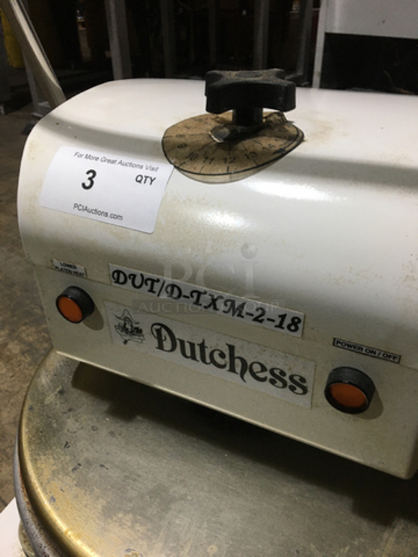 DoughXPress Commercial Countertop Pizza/Tortilla Dough Press Machine! Model CUSTOMDTXM218W Serial 8671915C! 220V 1Phase! Working! - Image 7 of 8