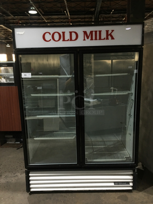 True Commercial 2 Door Reach In Refrigerator Merchandiser! With Poly Coated Racks! Model GDM49 Serial 11689063! 115V 1Phase!
