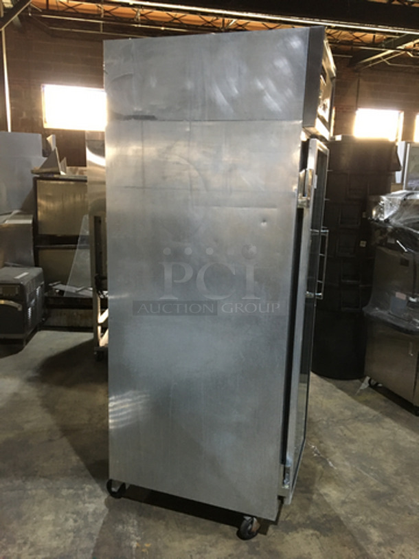 Continental Commercial Single Door Cooler Merchandiser! With Poly Coated Racks! Model 1RGD Serial 13644947! 115V 1Phase! On Casters! - Image 4 of 8