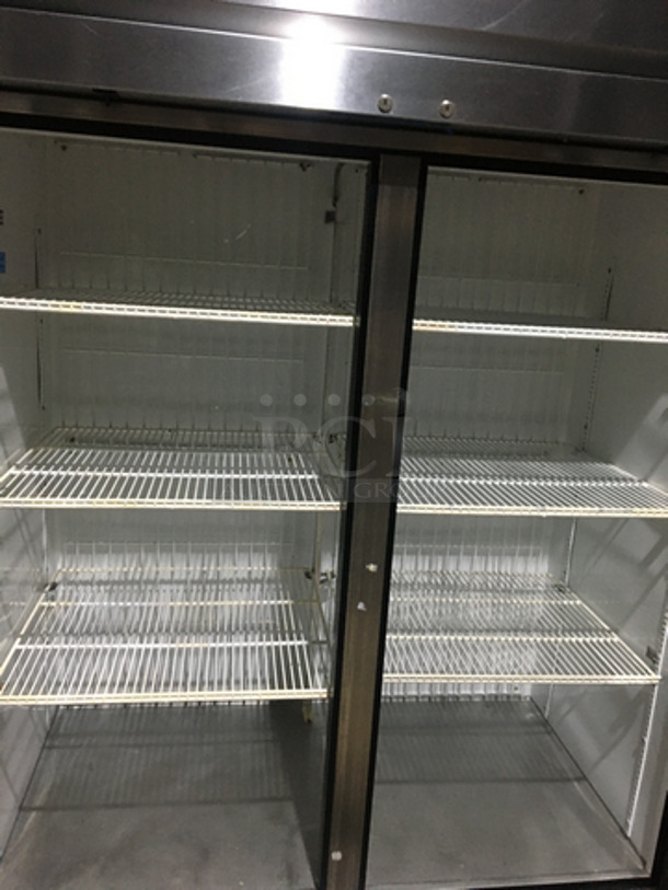 Great! True 2 Door Heavy Duty Commercial Stainless Steel Reach In Freezer! With Poly Coated Racks! Model T49F Serial 7692658! 115V 1 Phase! On Commercial Casters! Working When Removed! - Image 5 of 10