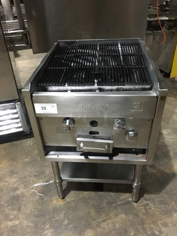Sweet! Jade Range Natural Gas Powered Commercial Char Grill! On Equipment Stand! With Underneath Storage Space! On Legs!