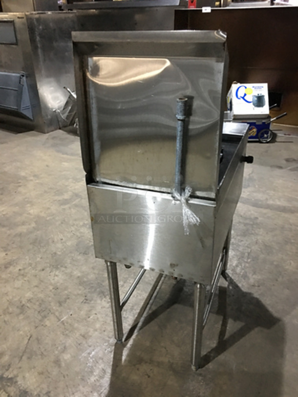 All Stainless Steel Natural Gas Powered Floor Style Single Burner Wok Range! With Backsplash! On Legs! - Image 3 of 8