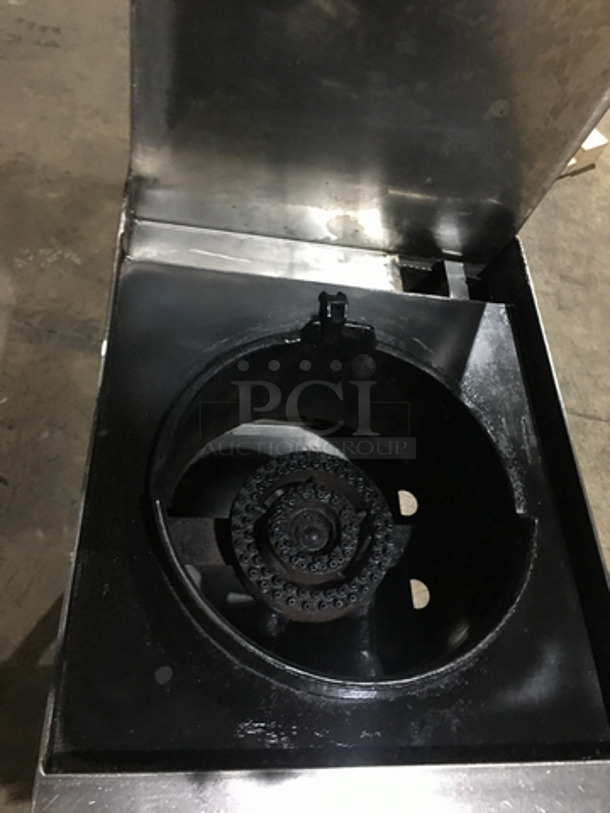 All Stainless Steel Natural Gas Powered Floor Style Single Burner Wok Range! With Backsplash! On Legs! - Image 5 of 8