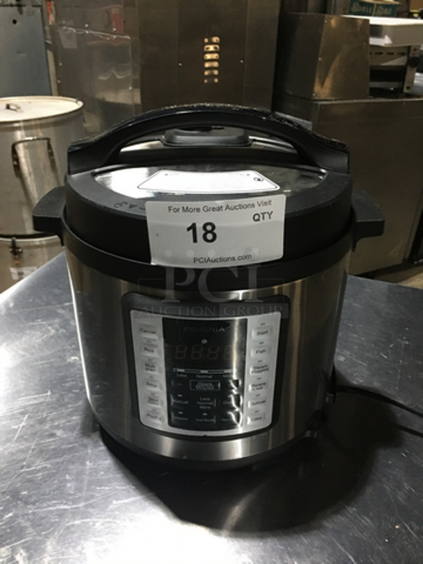 Insignia Countertop 6 Quart Multi Use Pressure Cooker! All Stainless Steel! Model NSMC60SS9! 120V!