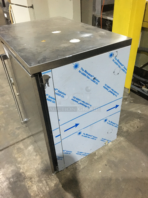 Perlick Commercial Single Door Bar Back Cooler! All Stainless Steel! Model BBS36RO Serial 783465! 115V 1Phase! On Legs!
 - Image 3 of 6