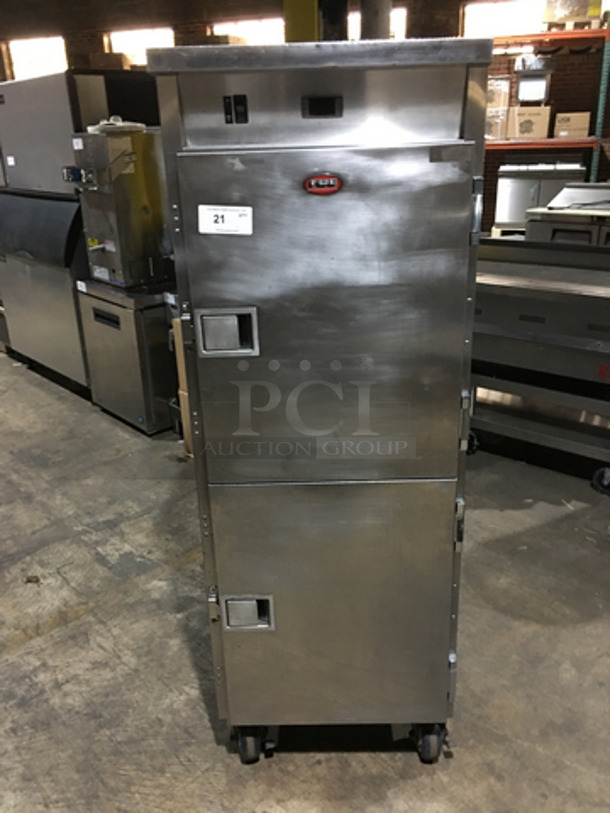 Sweet! Late Model 2015 FWE All Stainless Steel Floor Style Electric Powered Food Warming Cabinet! Model TST16CHP Serial 154344901! 120V 1Phase! On Commercial Casters!