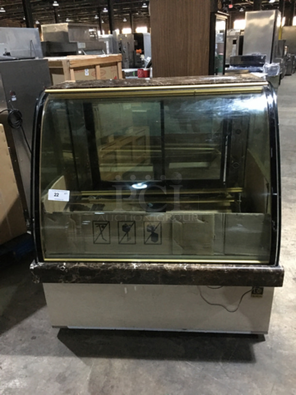 Fab! Kinco Refrigerated Bakery Display Show Case! With Front Curved Glass! With Marble Top! With 2 Sliding Back Doors! Model NSRM3A! 220V 1Phase!