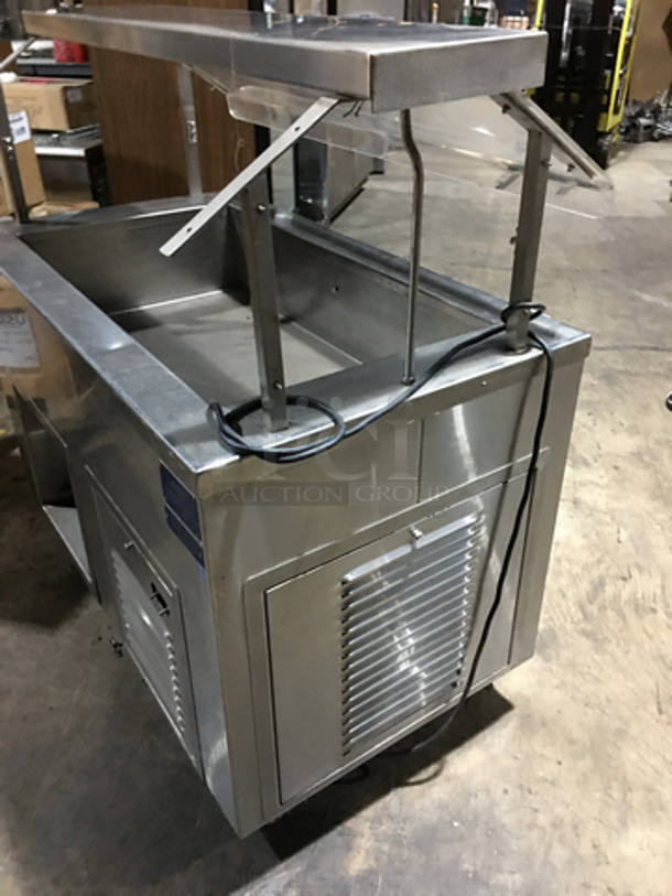 Precision All Stainless Steel Floor Style Cold Pan/Salad Bar Case! With Sneeze Guard! 1 Phase! On Commercial Casters! - Image 4 of 8