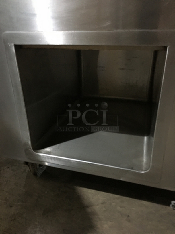 Precision All Stainless Steel Floor Style Cold Pan/Salad Bar Case! With Sneeze Guard! 1 Phase! On Commercial Casters! - Image 6 of 8