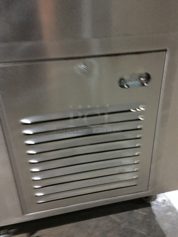 Precision All Stainless Steel Floor Style Cold Pan/Salad Bar Case! With Sneeze Guard! 1 Phase! On Commercial Casters! - Image 7 of 8