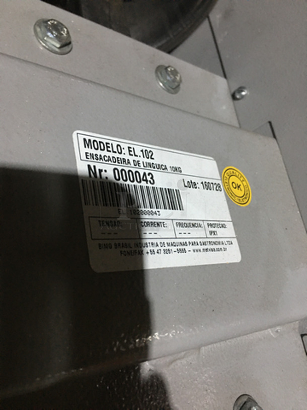 Nice! Bimg Heavy Duty Commercial Sausage Stuffer! Model EL102 Serial 102000043! - Image 7 of 9