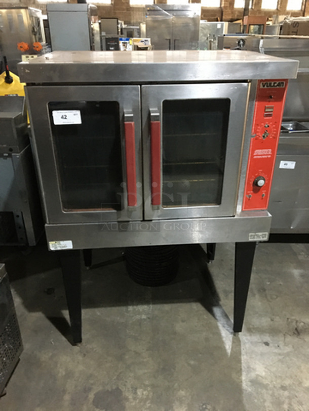 Vulcan Commercial Natural Gas Powered Single Deck Convection Oven! With View Through Doors! All Stainless Steel! On Legs! - Image 1 of 7