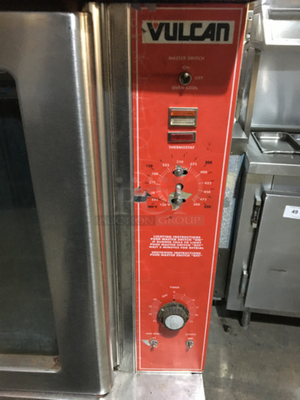 Vulcan Commercial Natural Gas Powered Single Deck Convection Oven! With View Through Doors! All Stainless Steel! On Legs! - Image 6 of 7