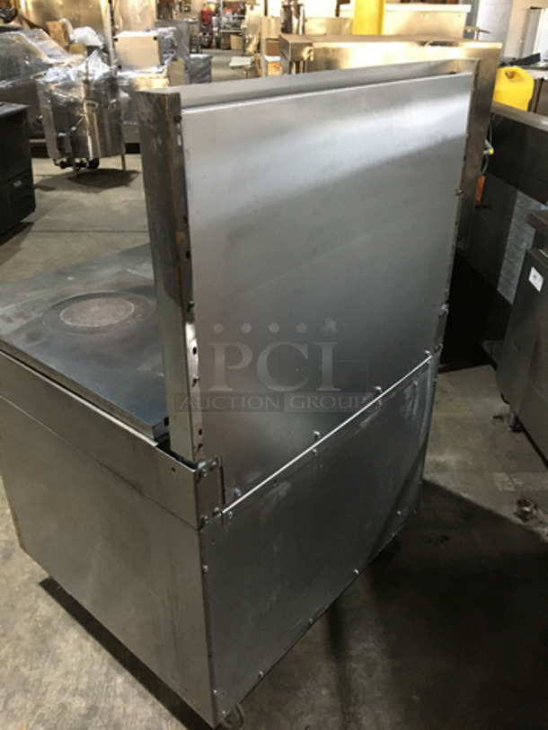 US Range Commercial Natural Gas Powered French Top/Hot Plate Stove! With Full Size Oven Underneath! With Backsplash! All Stainless Steel! On Casters! - Image 4 of 10