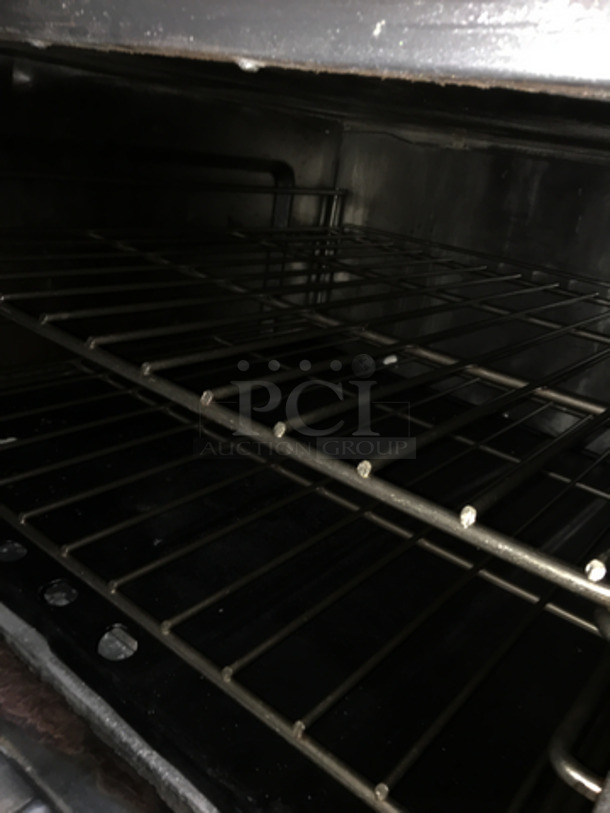 US Range Commercial Natural Gas Powered French Top/Hot Plate Stove! With Full Size Oven Underneath! With Backsplash! All Stainless Steel! On Casters! - Image 8 of 10