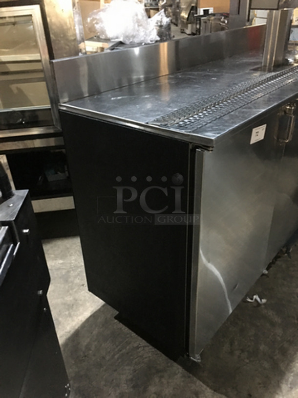 Glastender Commercial 4 Tap Kegerator! With 3 Door Underneath Storage Space! With Backsplash! All Stainless Steel! Model KC84R6SSH Serial 404104506N! 115V 1Phase!  - Image 2 of 10