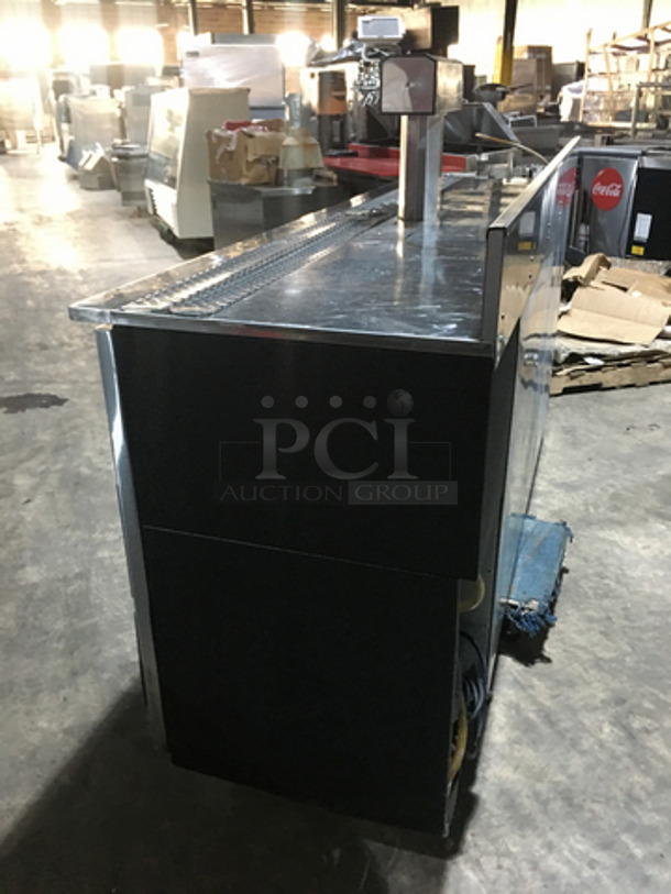 Glastender Commercial 4 Tap Kegerator! With 3 Door Underneath Storage Space! With Backsplash! All Stainless Steel! Model KC84R6SSH Serial 404104506N! 115V 1Phase!  - Image 3 of 10