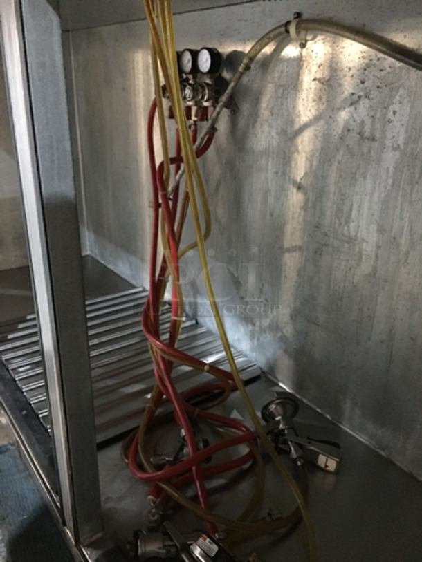 Glastender Commercial 4 Tap Kegerator! With 3 Door Underneath Storage Space! With Backsplash! All Stainless Steel! Model KC84R6SSH Serial 404104506N! 115V 1Phase!  - Image 6 of 10