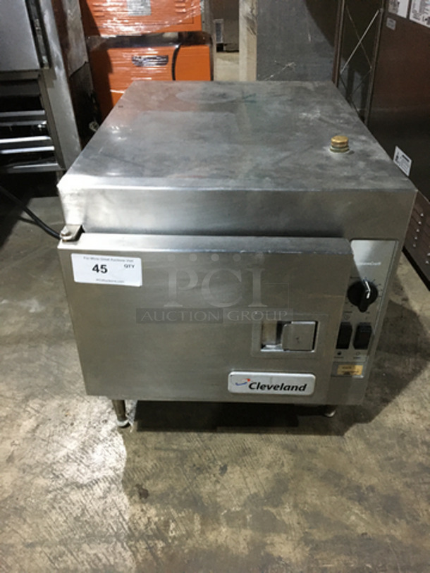 Sweet! Cleveland Electric Powered Counter Top Steamer! Model 21CET8 Serial 1210230001157! All Stainless Steel! On Legs!