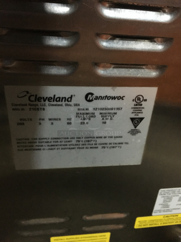 Sweet! Cleveland Electric Powered Counter Top Steamer! Model 21CET8 Serial 1210230001157! All Stainless Steel! On Legs! - Image 7 of 8