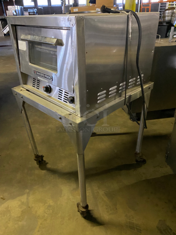 Bakers Pride Commercial Countertop Pizza Oven! With View Through Door! On Commercial Equipment Stand! All Stainless Steel! Model P22S Serial 3944! 230V! On Casters! - Image 2 of 10