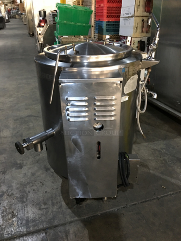 Groen Commercial Natural Gas Powered Jacketed Soup Kettle! All Stainless Steel! Model AH1E20 Serial 73564! 120V 1Phase! On Legs! Working When Removed!  - Image 2 of 11