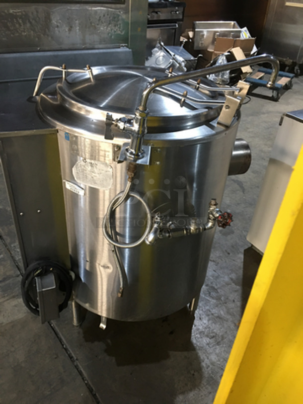 Groen Commercial Natural Gas Powered Jacketed Soup Kettle! All Stainless Steel! Model AH1E20 Serial 73564! 120V 1Phase! On Legs! Working When Removed!  - Image 3 of 11
