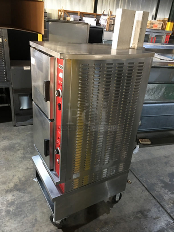 Vulcan Commercial Natural Gas Powered Dual Cabinet Steamer! All Stainless Steel! On Casters!  - Image 2 of 9