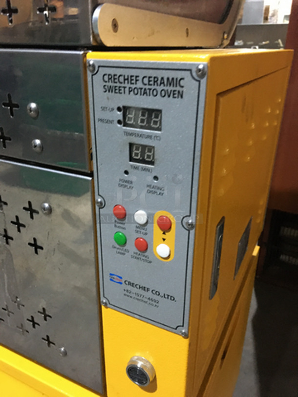 Crechef Commercial Floor Style Electric Powered Ceramic Sweet Potato Baking Oven! Model HH07151713001A! On Casters! - Image 6 of 11