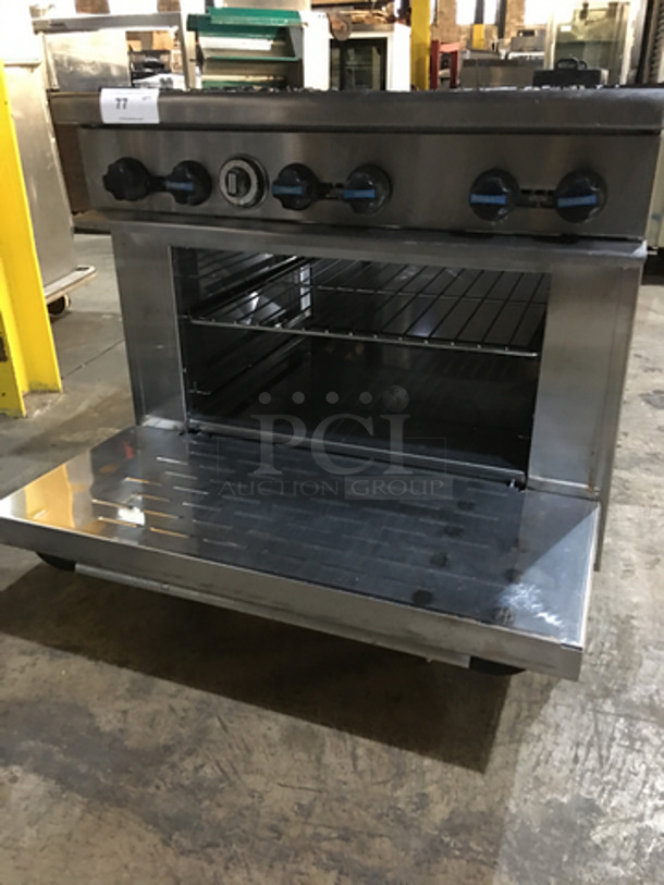 Radiance Commercial Natural Gas Powered 6 Burner Stove! With Full Size Oven Underneath! All Stainless Steel! On Legs! - Image 7 of 10