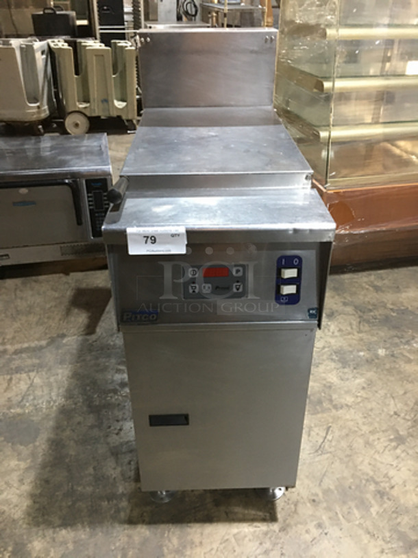 NICE! Pitco Electric Powered Commercial Pasta Cooker/Rethermalizer! With Backsplash! With Digital Touch Controls! All Stainless Steel! Model SRTE Serial E17DA023309! 208V 1Phase! On Legs! 