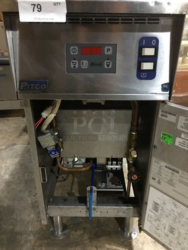 NICE! Pitco Electric Powered Commercial Pasta Cooker/Rethermalizer! With Backsplash! With Digital Touch Controls! All Stainless Steel! Model SRTE Serial E17DA023309! 208V 1Phase! On Legs!  - Image 6 of 9