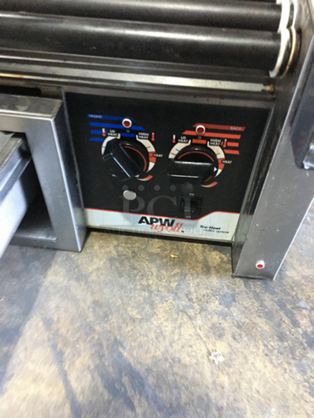 APW Wyott Commercial Countertop Hot Dog Roller Grill! With Bun Warmer Drawer! All Stainless Steel! Model HRS50SBW Serial 0222818070119! 120V 1Phase! - Image 7 of 9
